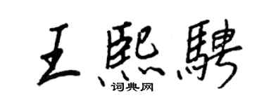 王正良王熙騁行書個性簽名怎么寫