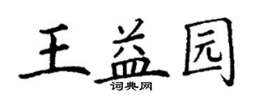 丁謙王益園楷書個性簽名怎么寫