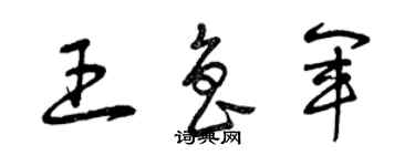 曾慶福王魯軍草書個性簽名怎么寫