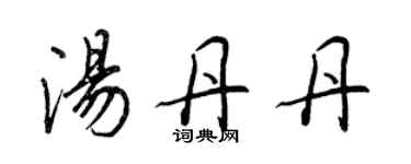 王正良湯丹丹行書個性簽名怎么寫