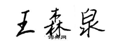 王正良王森泉行書個性簽名怎么寫