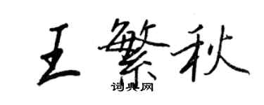 王正良王繁秋行書個性簽名怎么寫