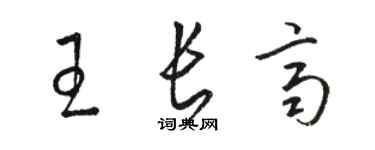 駱恆光王長齊草書個性簽名怎么寫