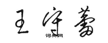 駱恆光王守蕾草書個性簽名怎么寫