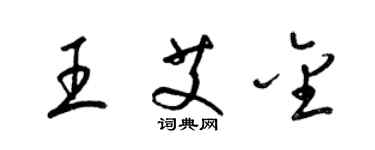 梁錦英王艾金草書個性簽名怎么寫