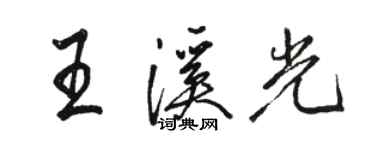 駱恆光王溪光行書個性簽名怎么寫