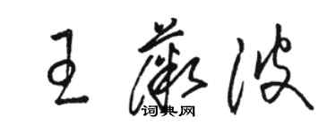 駱恆光王薇波草書個性簽名怎么寫