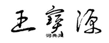 曾慶福王寶源草書個性簽名怎么寫