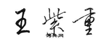 駱恆光王紫重行書個性簽名怎么寫