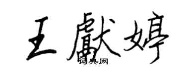 王正良王獻婷行書個性簽名怎么寫