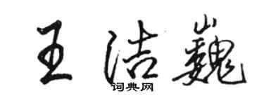 駱恆光王潔巍行書個性簽名怎么寫