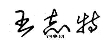 朱錫榮王志特草書個性簽名怎么寫