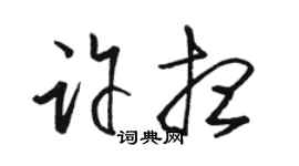 駱恆光許想草書個性簽名怎么寫