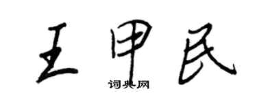 王正良王甲民行書個性簽名怎么寫