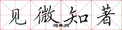 田英章見微知著楷書怎么寫