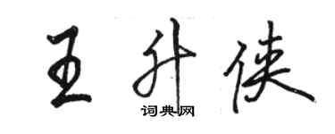 駱恆光王升俠行書個性簽名怎么寫