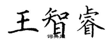 丁謙王智睿楷書個性簽名怎么寫