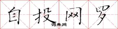 黃華生自投網羅楷書怎么寫