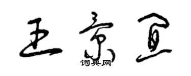 曾慶福王景宜草書個性簽名怎么寫