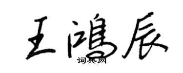 王正良王鴻辰行書個性簽名怎么寫