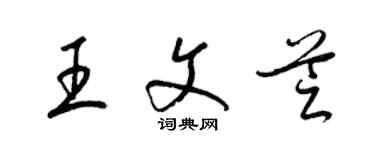 梁錦英王文芝草書個性簽名怎么寫