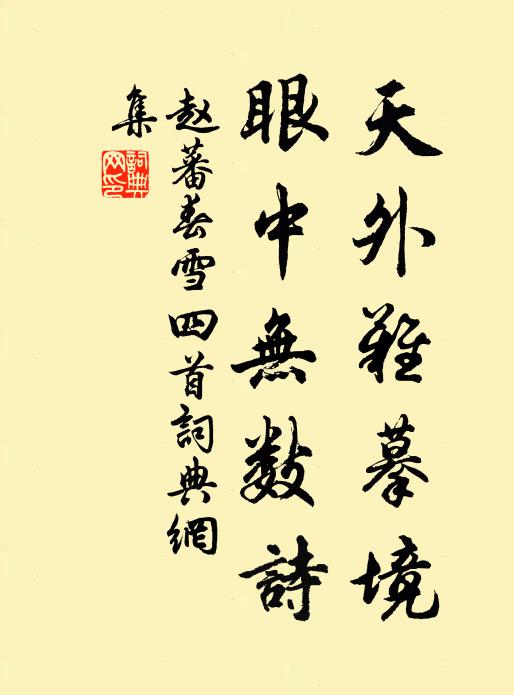 趙蕃天外難摹境,眼中無數詩書法作品欣賞