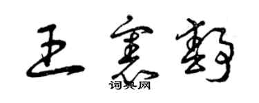 曾慶福王憲靜草書個性簽名怎么寫