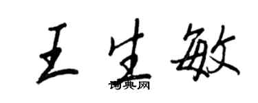 王正良王生敏行書個性簽名怎么寫