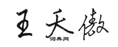 駱恆光王夭傲行書個性簽名怎么寫