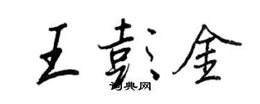 王正良王彭金行書個性簽名怎么寫