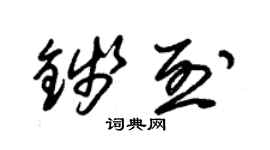 朱錫榮錢烈草書個性簽名怎么寫