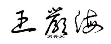 曾慶福王嚴海草書個性簽名怎么寫