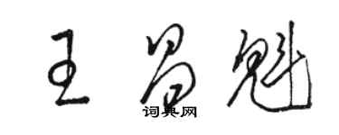 駱恆光王昌魁草書個性簽名怎么寫