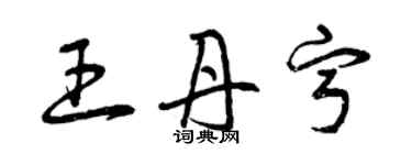 曾慶福王丹寧草書個性簽名怎么寫