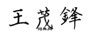 何伯昌王茂鋒楷書個性簽名怎么寫