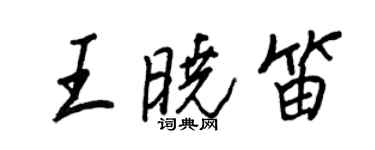 王正良王曉笛行書個性簽名怎么寫