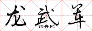 曾慶福龍武軍行書怎么寫
