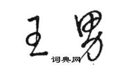 駱恆光王男草書個性簽名怎么寫