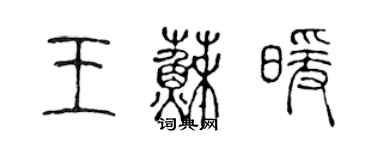 陳聲遠王蘇暖篆書個性簽名怎么寫