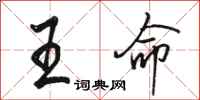 駱恆光王命行書怎么寫