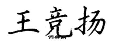 丁謙王競揚楷書個性簽名怎么寫