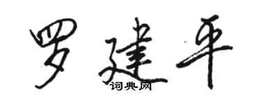 駱恆光羅建平行書個性簽名怎么寫