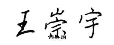 王正良王崇宇行書個性簽名怎么寫