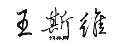 駱恆光王斯維行書個性簽名怎么寫