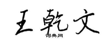 王正良王乾文行書個性簽名怎么寫