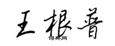 王正良王根普行書個性簽名怎么寫
