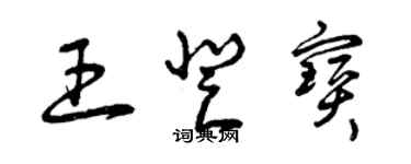 曾慶福王登寶草書個性簽名怎么寫