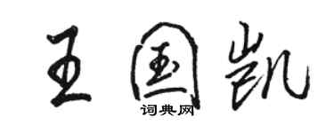 駱恆光王國凱行書個性簽名怎么寫