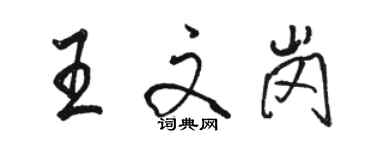 駱恆光王文崗行書個性簽名怎么寫