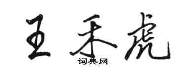 駱恆光王禾虎行書個性簽名怎么寫